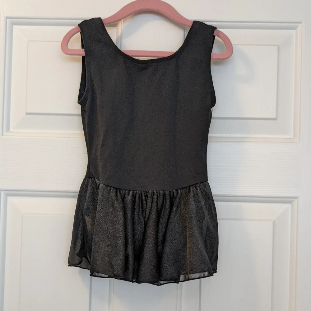 Cat and Jack size 6/6x dance leotard in black with rhinestones and skirt